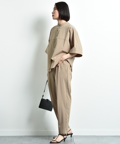 INTERPLANET(インタープラネット)の「【撥水・UV・接触冷感】バンドカラードルマンシャツ(シャツ/ブラウス・レディース・ブラック/ベージュ/ブルー/カーキ/ダークベージュ・FREE)」の18枚目の写真