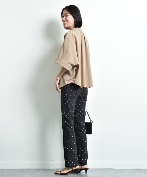 INTERPLANET(インタープラネット)の「【撥水・UV・接触冷感】バンドカラードルマンシャツ(シャツ/ブラウス・レディース・ブラック/ベージュ/ブルー/カーキ/ダークベージュ・FREE)」の21枚目の写真