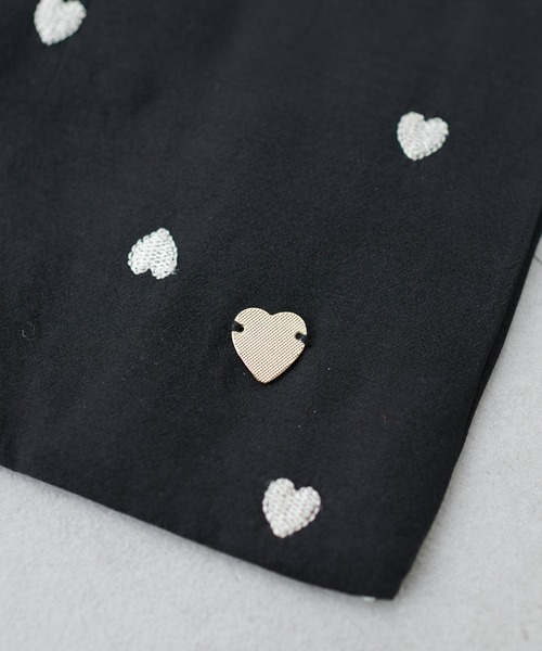 natural couture(ナチュラルクチュール)の「ハート刺繍エコバッグ(ショルダーバッグ・レディース・ブラック/ピンク/アイボリー・FREE)」の10枚目の写真