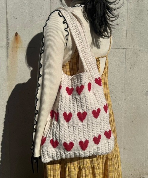 kutirlune／ハートニットトートバッグ（トートバッグ）｜kutir