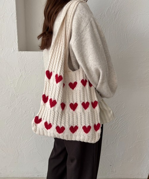 kutirlune／ハートニットトートバッグ（トートバッグ）｜kutir
