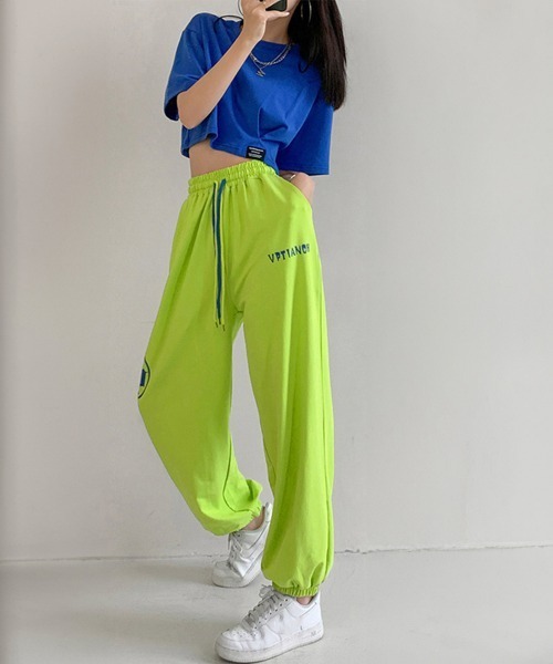 Miniministore(ミニミニストア)の「スウェットパンツ レディースカラーパンツ(スウェットパンツ・レディース・ホワイト/ライトグレー/ライム/レッド/オレンジ/ブラック/アクア・FREE)」の4枚目の写真