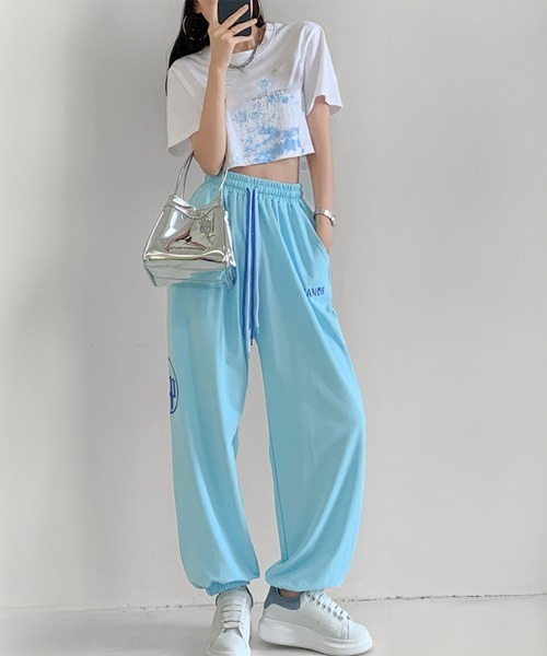 Miniministore(ミニミニストア)の「スウェットパンツ レディースカラーパンツ(スウェットパンツ・レディース・ホワイト/ライトグレー/ライム/レッド/オレンジ/ブラック/アクア・FREE)」の9枚目の写真