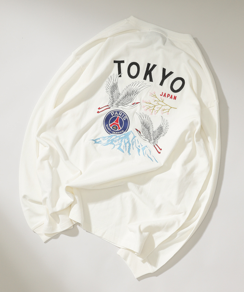 PARIS SAINT-GERMAIN(パリサンジェルマン)の「【Paris Saint-Germain】刺しゅう ロングスリーブTシャツ 鶴(Tシャツ/カットソー・メンズ・ブラック/ホワイト・MEDIUM/LARGE/X-LARGE)」の2枚目の写真