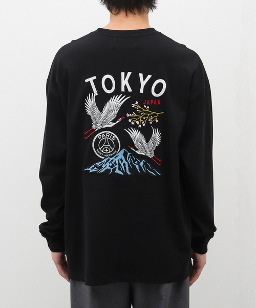 PARIS SAINT-GERMAIN(パリサンジェルマン)の「【Paris Saint-Germain】刺しゅう ロングスリーブTシャツ 鶴(Tシャツ/カットソー・メンズ・ブラック/ホワイト・MEDIUM/LARGE/X-LARGE)」の5枚目の写真
