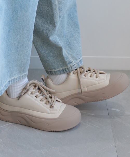 shoes365（シューズスリーシックスファイヴ）の「【shoes365】厚底スニーカー（スニーカー・レディース・ブラック/ベージュ/グレー・23.0cm/22.5cm/24.0cm/23.5cm/25.0cm/24.5cm）」の9枚目の写真