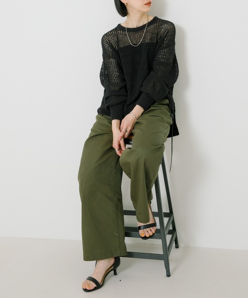 URBAN RESEARCH（アーバンリサーチ）の「透かし柄ニットプルオーバー（ニット/セーター・レディース・アイボリー/ブラウン/ブルー系その他・FREE）」の5枚目の写真