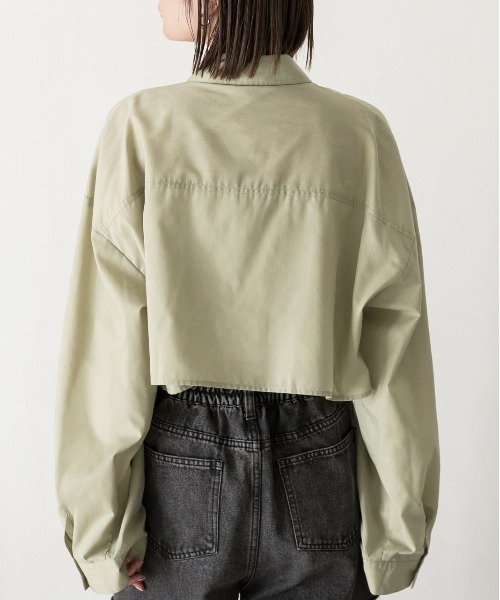 ad thie（アドティエ）の「ポケット付き ショート丈 ストライプシャツ（シャツ/ブラウス・レディース・ピンク/グリーン/オリーブ/ライトブルー/オフホワイト/ブルー/レッド/ベージュ・FREE）」の17枚目の写真