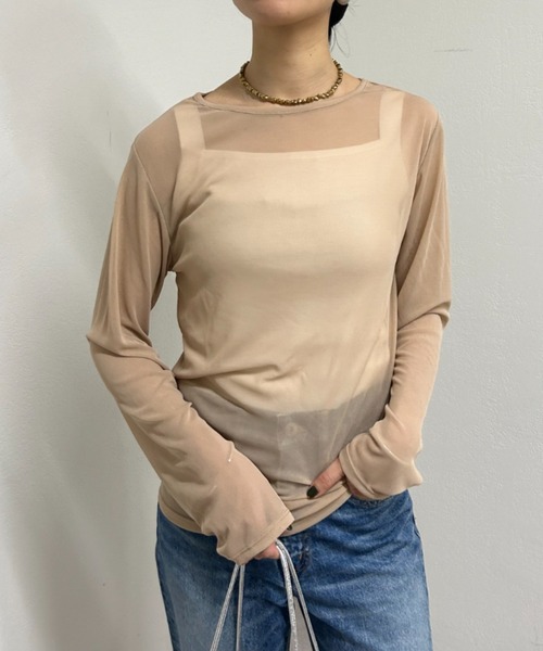 SHENERY(シーナリー)の「シアープルオーバー(Tシャツ/カットソー・レディース・ブラック/オフホワイト/ライトグレー/ベージュ・FREE)」の4枚目の写真