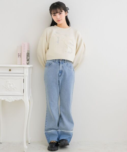 ems excite(エムズエキサイト)の「エンボスロゴポンチCT(Tシャツ/カットソー・レディース・ピンク/グリーン/オフホワイト・FREE)」の4枚目の写真