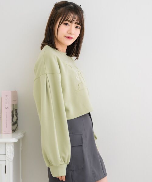 ems excite(エムズエキサイト)の「エンボスロゴポンチCT(Tシャツ/カットソー・レディース・ピンク/グリーン/オフホワイト・FREE)」の12枚目の写真