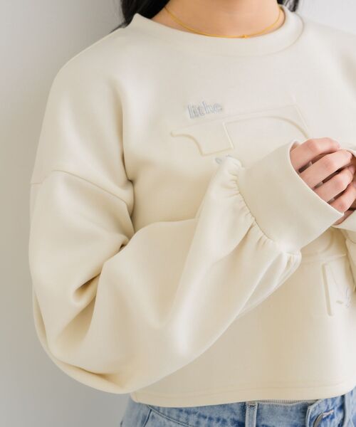 ems excite(エムズエキサイト)の「エンボスロゴポンチCT(Tシャツ/カットソー・レディース・ピンク/グリーン/オフホワイト・FREE)」の6枚目の写真