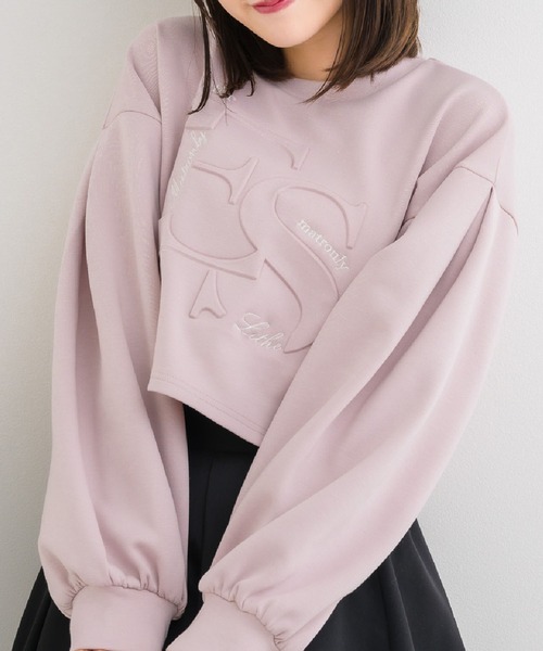 ems excite(エムズエキサイト)の「エンボスロゴポンチCT(Tシャツ/カットソー・レディース・ピンク/グリーン/オフホワイト・FREE)」の3枚目の写真