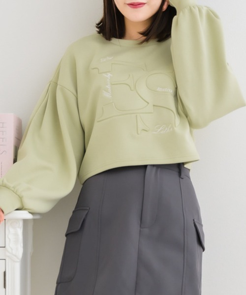 ems excite(エムズエキサイト)の「エンボスロゴポンチCT(Tシャツ/カットソー・レディース・ピンク/グリーン/オフホワイト・FREE)」の2枚目の写真