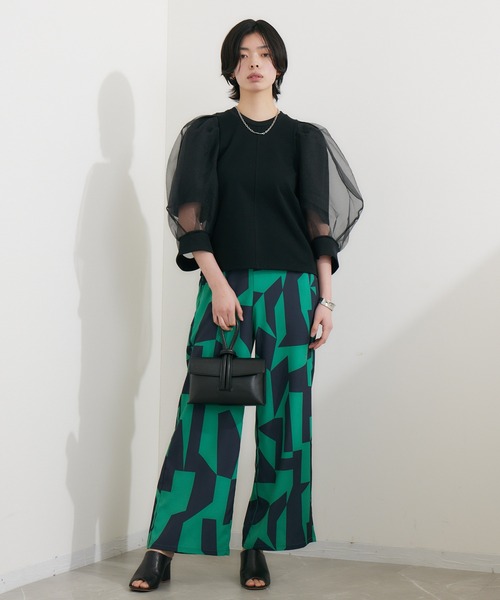 1％（イチ パーセント）の「1% ボリュームシアースリーブプルオーバー（Tシャツ/カットソー・レディース・チャコールグレー/ブラック・FREE）」の3枚目の写真