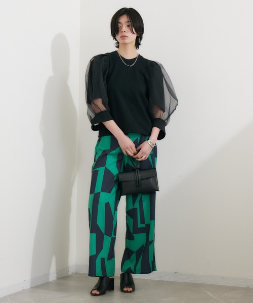 1％（イチ パーセント）の「1% ボリュームシアースリーブプルオーバー（Tシャツ/カットソー・レディース・チャコールグレー/ブラック・FREE）」の4枚目の写真