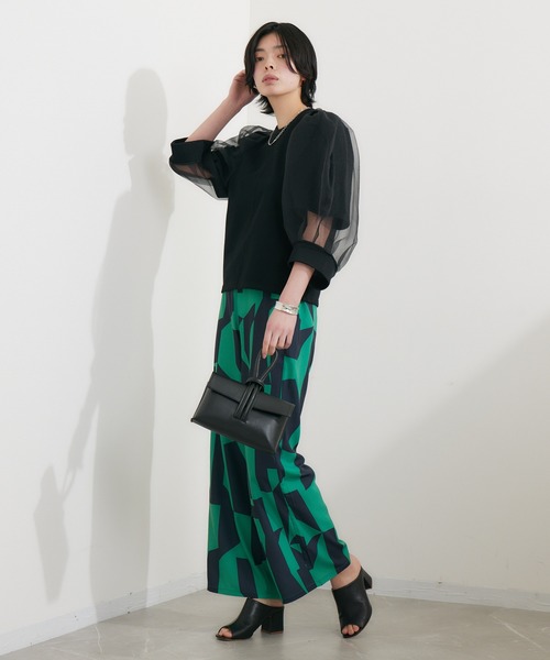 1％（イチ パーセント）の「1% ボリュームシアースリーブプルオーバー（Tシャツ/カットソー・レディース・チャコールグレー/ブラック・FREE）」の7枚目の写真