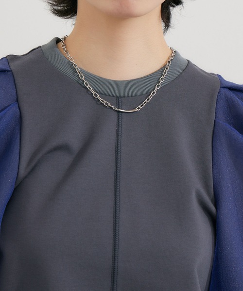 1％（イチ パーセント）の「1% ボリュームシアースリーブプルオーバー（Tシャツ/カットソー・レディース・チャコールグレー/ブラック・FREE）」の22枚目の写真