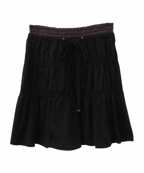31 Sons de mode（トランテアン　ソン　ドゥ　モード）の「フレアミニタフタスカート（スカート・レディース・ブラック/キャメル・36）」の9枚目の写真