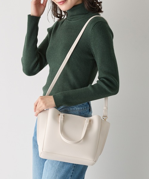 Honeys(ハニーズ)の「軽量ハンドバッグ(ハンドバッグ・レディース・グレー/アイボリー/ブラック/ブルーグレー/ライトベージュ/ボルドー・FREE)」の2枚目の写真