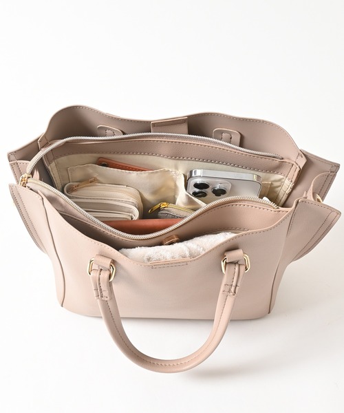 Honeys(ハニーズ)の「軽量ハンドバッグ(ハンドバッグ・レディース・グレー/アイボリー/ブラック/ブルーグレー/ライトベージュ/ボルドー・FREE)」の22枚目の写真