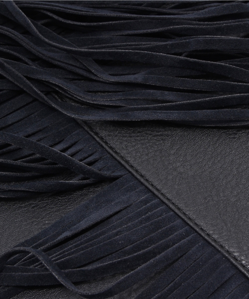 WEGO（ウィゴー）の「WEGO/ フリンジクラッチバッグ（クラッチバッグ・レディース・キャメル/ブラック・FREE）」の6枚目の写真