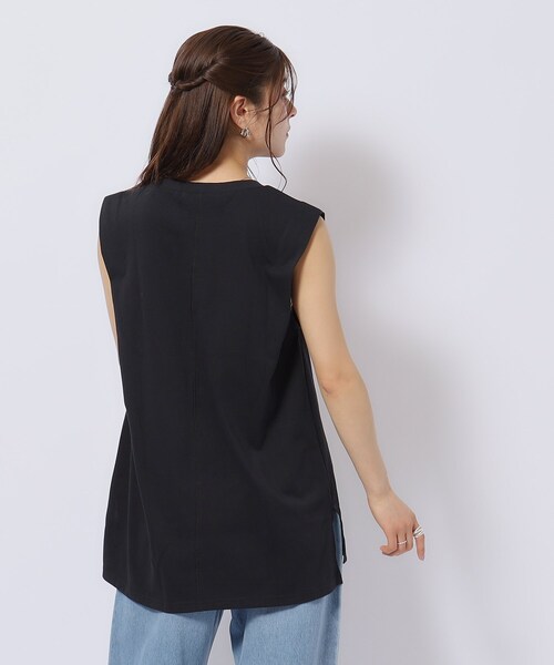 Cutie Blonde（キューティーブロンド）の「◆【洗える】タックノースリーブTシャツ（Tシャツ/カットソー・レディース・ホワイト系/ブラック/ブルー/オレンジ・00）」の11枚目の写真