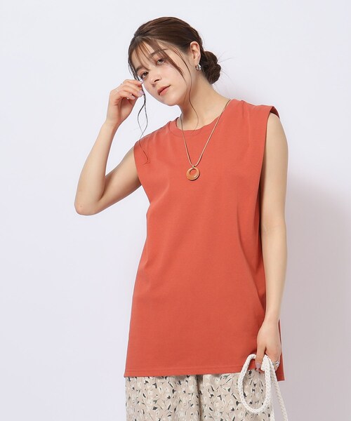 Cutie Blonde（キューティーブロンド）の「◆【洗える】タックノースリーブTシャツ（Tシャツ/カットソー・レディース・ホワイト系/ブラック/ブルー/オレンジ・00）」の15枚目の写真