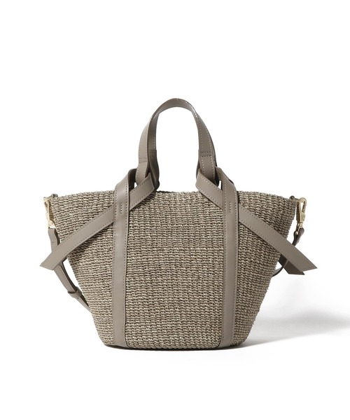 ESTNATION（エストネーション）の「VIOLAdORO / レザーポケットかごバッグ（かごバッグ・レディース・ベージュ・FREE）」の2枚目の写真