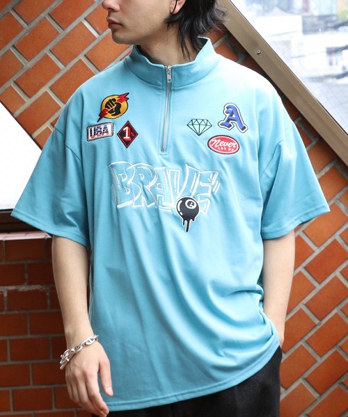 セール】ワッペンハーフジップ（Tシャツ/カットソー）｜8(eight