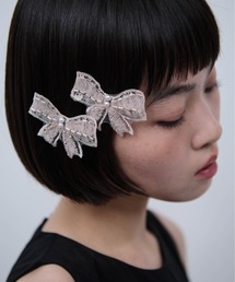 Carmelo（カーメロ）の「チュールリボンビーズヘアクリップ / Tulle ribbon beads hairclip (2 pair)（バレッタ/ヘアクリップ・メンズ）」