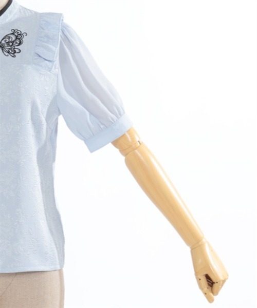 axes femme POETIQUE(アクシーズファムポエティック)の「チャイナ蝶刺繍半袖ブラウス(シャツ/ブラウス・レディース・ホワイト/グレー/ブラック・MEDIUM)」の21枚目の写真