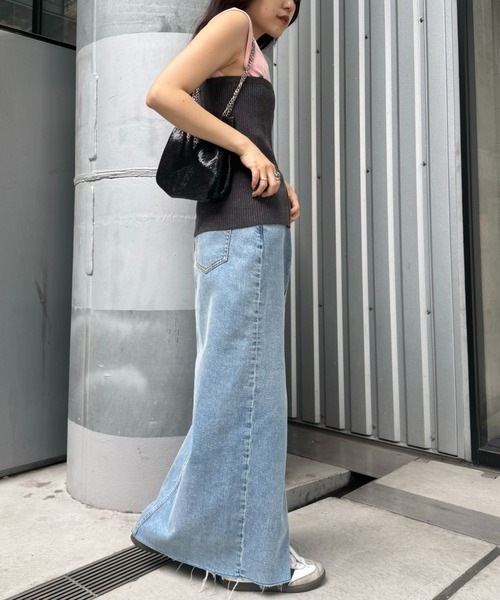 WILLOW（ウィロー）の「【willow】ラメZIPリブニットキャミビスチェ（キャミソール・レディース・グレー/チャコールグレー・ONE SIZE）」の10枚目の写真