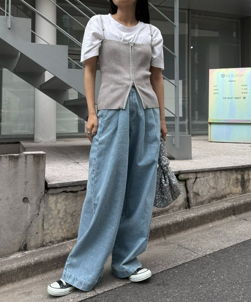 WILLOW（ウィロー）の「【willow】ラメZIPリブニットキャミビスチェ（キャミソール・レディース・グレー/チャコールグレー・ONE SIZE）」の17枚目の写真