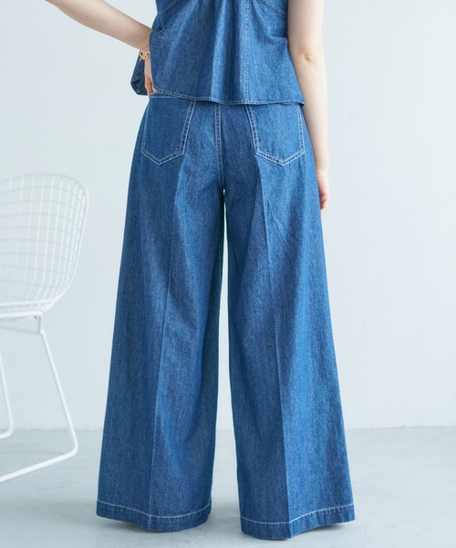 VIS(ビス)の「【セットアップ対応】ライトデニムベルト付きセンタープレスワイドパンツ【洗える】(デニムパンツ・レディース・ブルー系その他3/ブルー系その他4/ホワイト系その他4・S/M)」の9枚目の写真