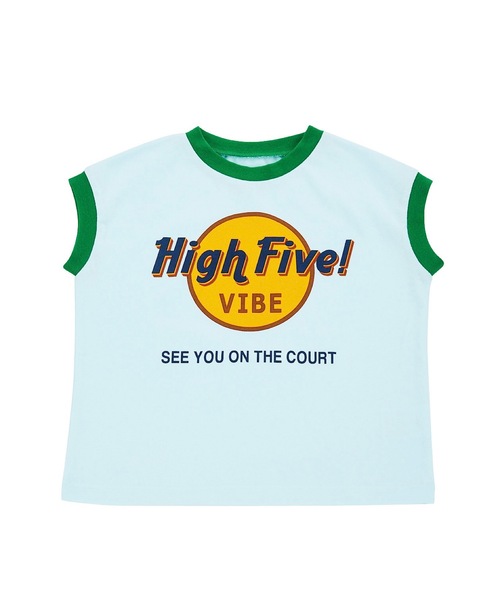 Ocean&Ground(オーシャン&グラウンド)の「プリントリンガーキャップスリーブカットソー(80~140cm)(Tシャツ/カットソー・キッズ・キナリ/ホワイト/ライトブルー・80/90/95/100/110/120/130/140)」の3枚目の写真