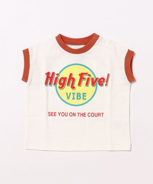 Ocean&Ground(オーシャン&グラウンド)の「プリントリンガーキャップスリーブカットソー(80~140cm)(Tシャツ/カットソー・キッズ・キナリ/ホワイト/ライトブルー・80/90/95/100/110/120/130/140)」の5枚目の写真