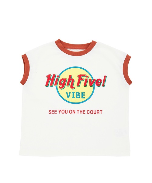 Ocean&Ground(オーシャン&グラウンド)の「プリントリンガーキャップスリーブカットソー(80~140cm)(Tシャツ/カットソー・キッズ・キナリ/ホワイト/ライトブルー・80/90/95/100/110/120/130/140)」の4枚目の写真