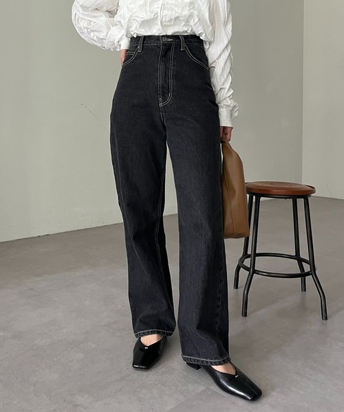 CAPRICIEUX LE'MAGE(カプリシューレマージュ)の「【新色追加/ライトブルー】13ozハイウエストストレートデニム(デニムパンツ・レディース・ブルー/ブラック/ブルー系その他2・38/36)」の6枚目の写真