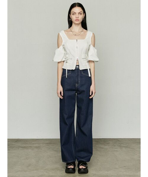 EMODA（エモダ）の「アウトポケットオフショルダートップ（Tシャツ/カットソー・レディース・ホワイト/グレー/カーキ/ブラック・FREE）」の10枚目の写真