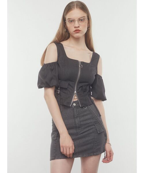 EMODA（エモダ）の「アウトポケットオフショルダートップ（Tシャツ/カットソー・レディース・ホワイト/グレー/カーキ/ブラック・FREE）」の16枚目の写真