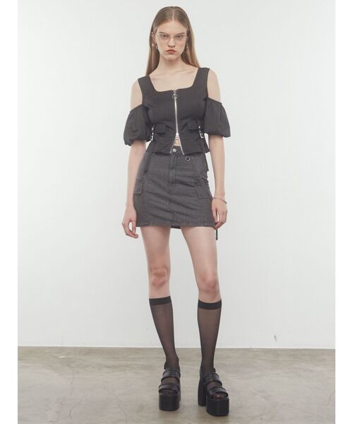 EMODA（エモダ）の「アウトポケットオフショルダートップ（Tシャツ/カットソー・レディース・ホワイト/グレー/カーキ/ブラック・FREE）」の17枚目の写真