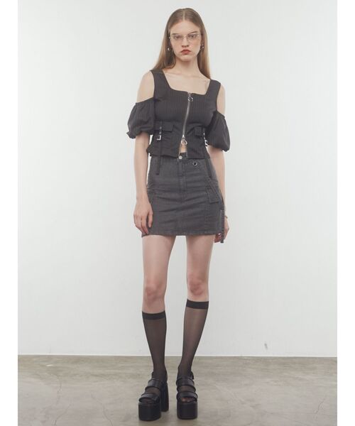 EMODA（エモダ）の「アウトポケットオフショルダートップ（Tシャツ/カットソー・レディース・ホワイト/グレー/カーキ/ブラック・FREE）」の18枚目の写真