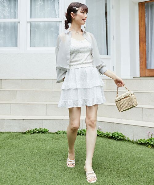 MAJESTIC LEGON（マジェスティックレゴン）の「コットンティアードミニスカパン（スカート・レディース・オフホワイト/ホワイト系その他・MEDIUM）」の3枚目の写真