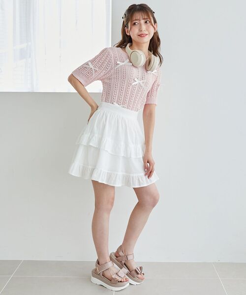 MAJESTIC LEGON（マジェスティックレゴン）の「コットンティアードミニスカパン（スカート・レディース・オフホワイト/ホワイト系その他・MEDIUM）」の14枚目の写真