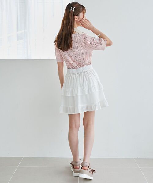 MAJESTIC LEGON（マジェスティックレゴン）の「コットンティアードミニスカパン（スカート・レディース・オフホワイト/ホワイト系その他・MEDIUM）」の12枚目の写真