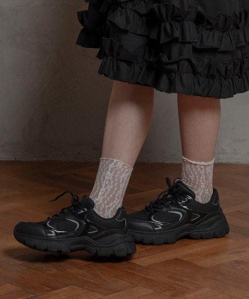 poiregnee（ポワニェ）の「［select］クルー丈レースソックス（ソックス/靴下・レディース・ブラック/ベージュ/ホワイト・FREE）」の2枚目の写真