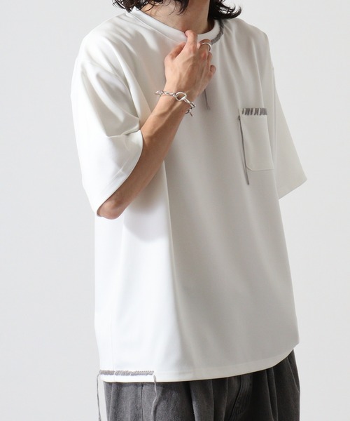 ATELANE(アテレーン)の「ポンチアソートハンドステッチ刺繍Tシャツ(Tシャツ/カットソー・メンズ・ホワイト/ブラック系/ホワイト系/ブラック/グレー/ブルー・L/M)」の22枚目の写真