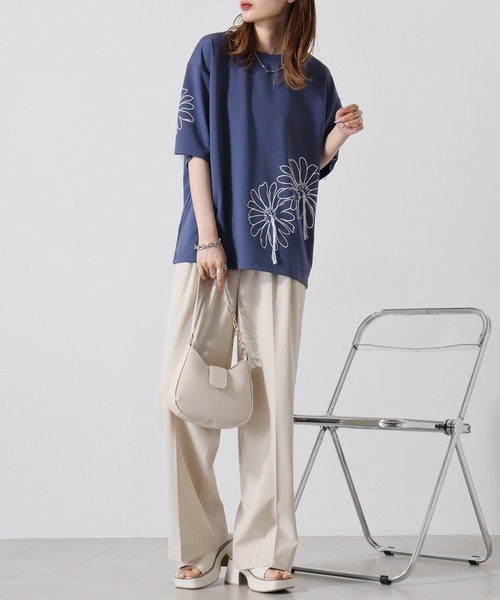 【ビアズリー】24SS イニシャルフレアTシャツ 美品 刺繍 白 半袖 楽天市場】Tシャツ・カットソー（ブランドビアズリー