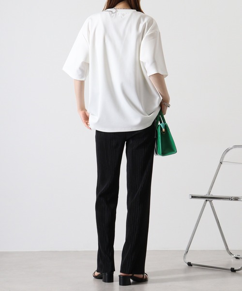 ATELANE(アテレーン)の「ポンチアソートハンドステッチ刺繍Tシャツ(Tシャツ/カットソー・メンズ・ホワイト/ブラック系/ホワイト系/ブラック/グレー/ブルー・L/M)」の21枚目の写真